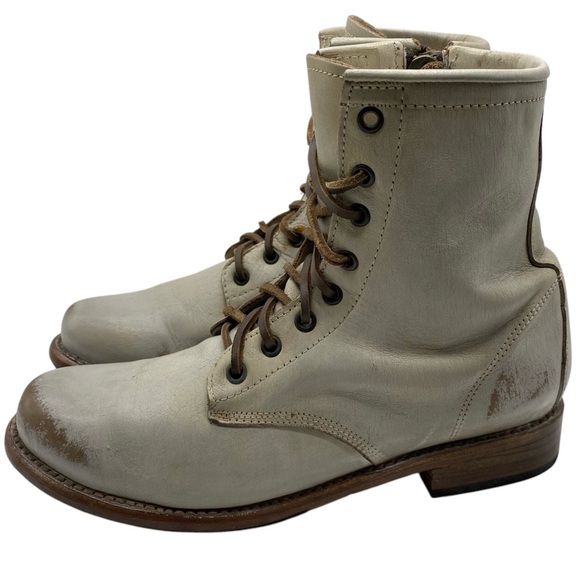 Freebird by Steven Womens Boots Manchester Combat Boots Sz 10 Distressed Leather - Picture 15 of 16